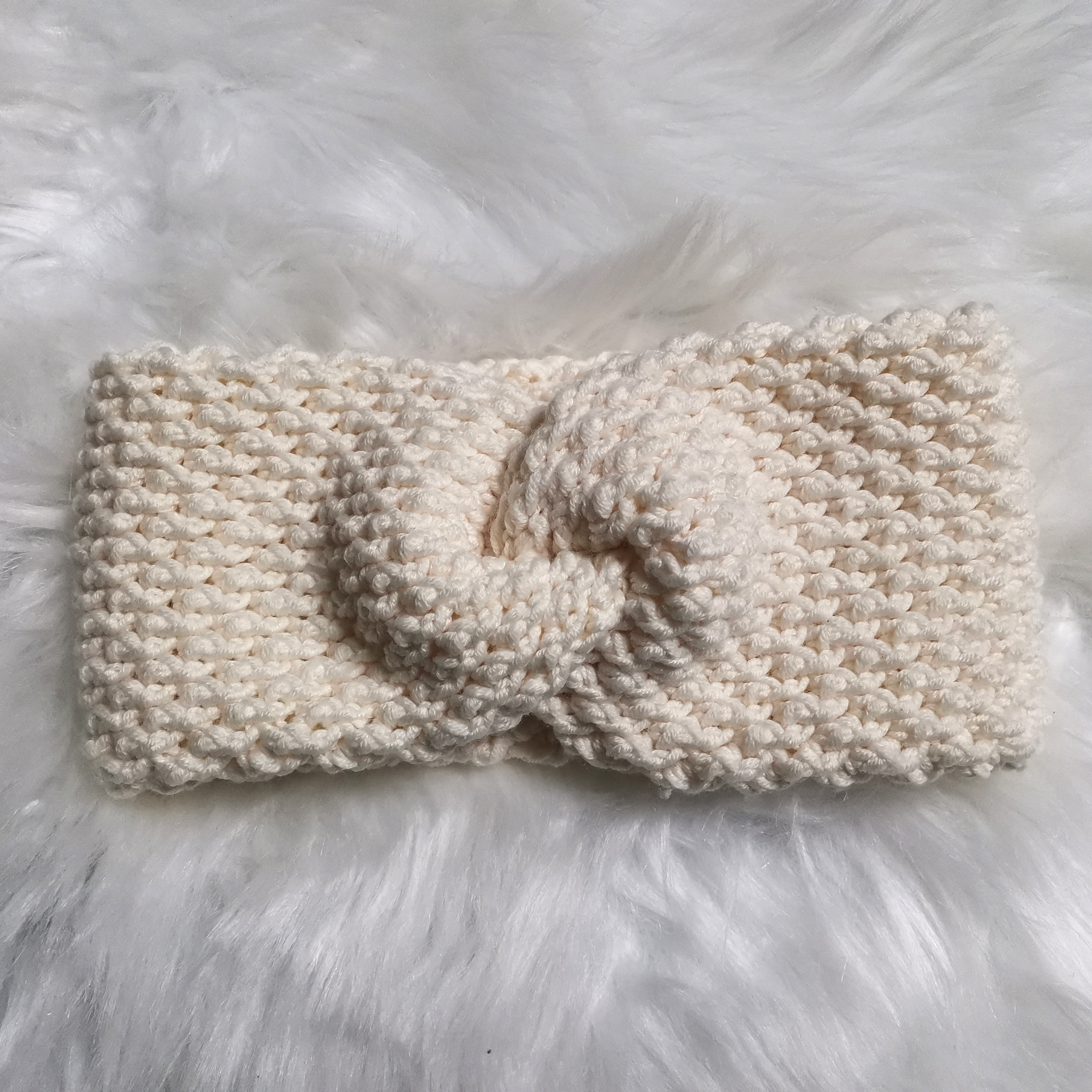 Bandeau merinos relief écru